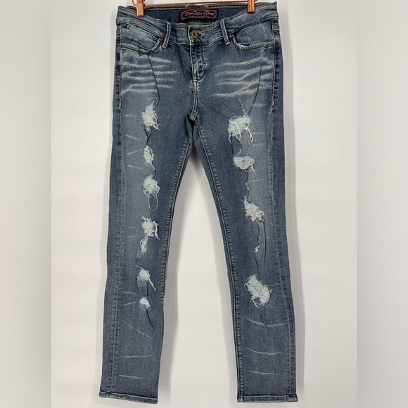 Divine Rights of Denim Distressed Holey Skinny Jeans - Picture 1 of 6